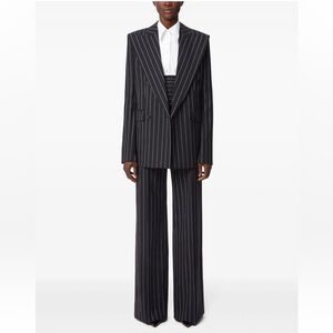 NWT Nina Ricci Black Pinstripe Wool Blazer 40/US 6